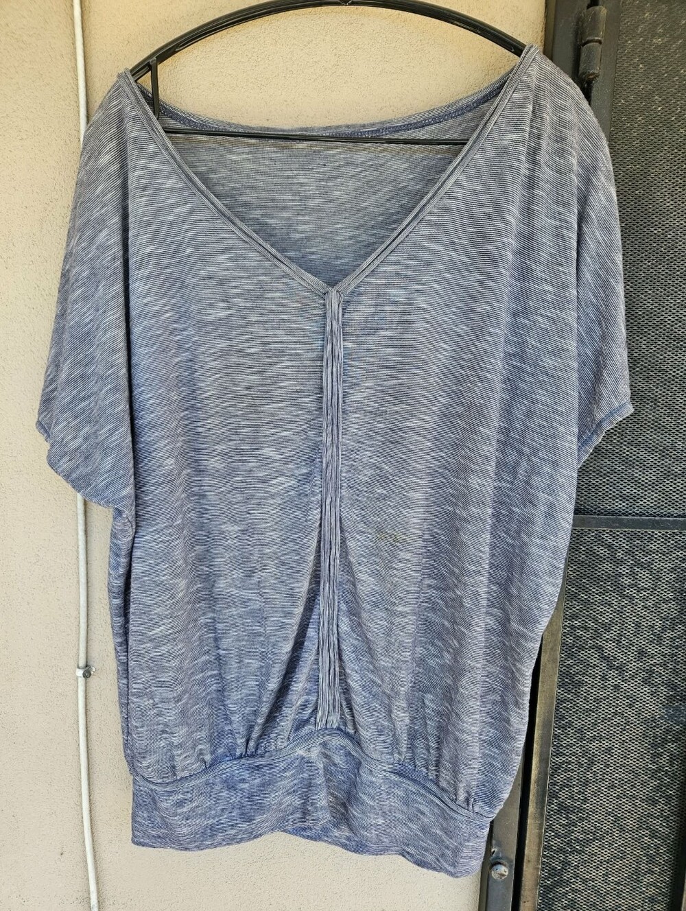 Max Studio (Blue Denimish Color) V-Neck Short Sleeve Tunic